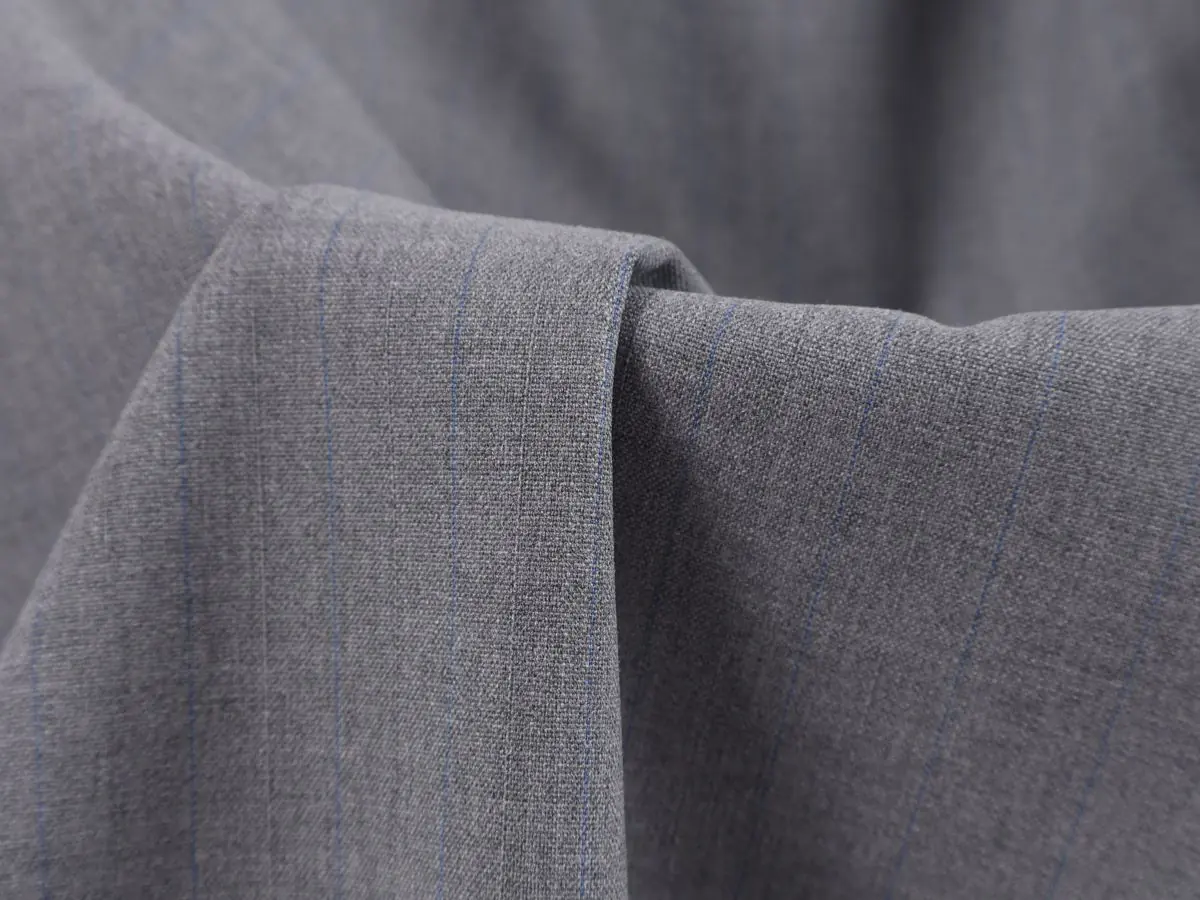 Worsted wool suiting fabric draped to show its hand